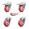 Service Caster 4 Inch Red Polyurethane Swivel Bolt Hole Caster Set with 2 Total Lock Brake SCC-BHTTL20S414-PPUB-RED-2-S-2 - alternate 7